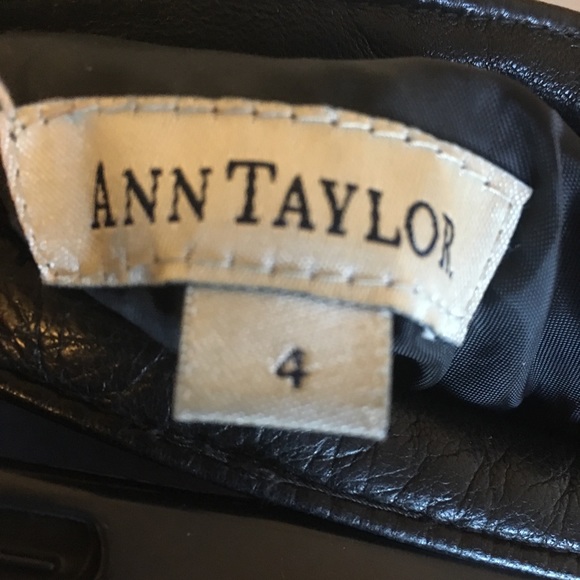 Ann Taylor Black Leather Miniskirt - Picture 3 of 7